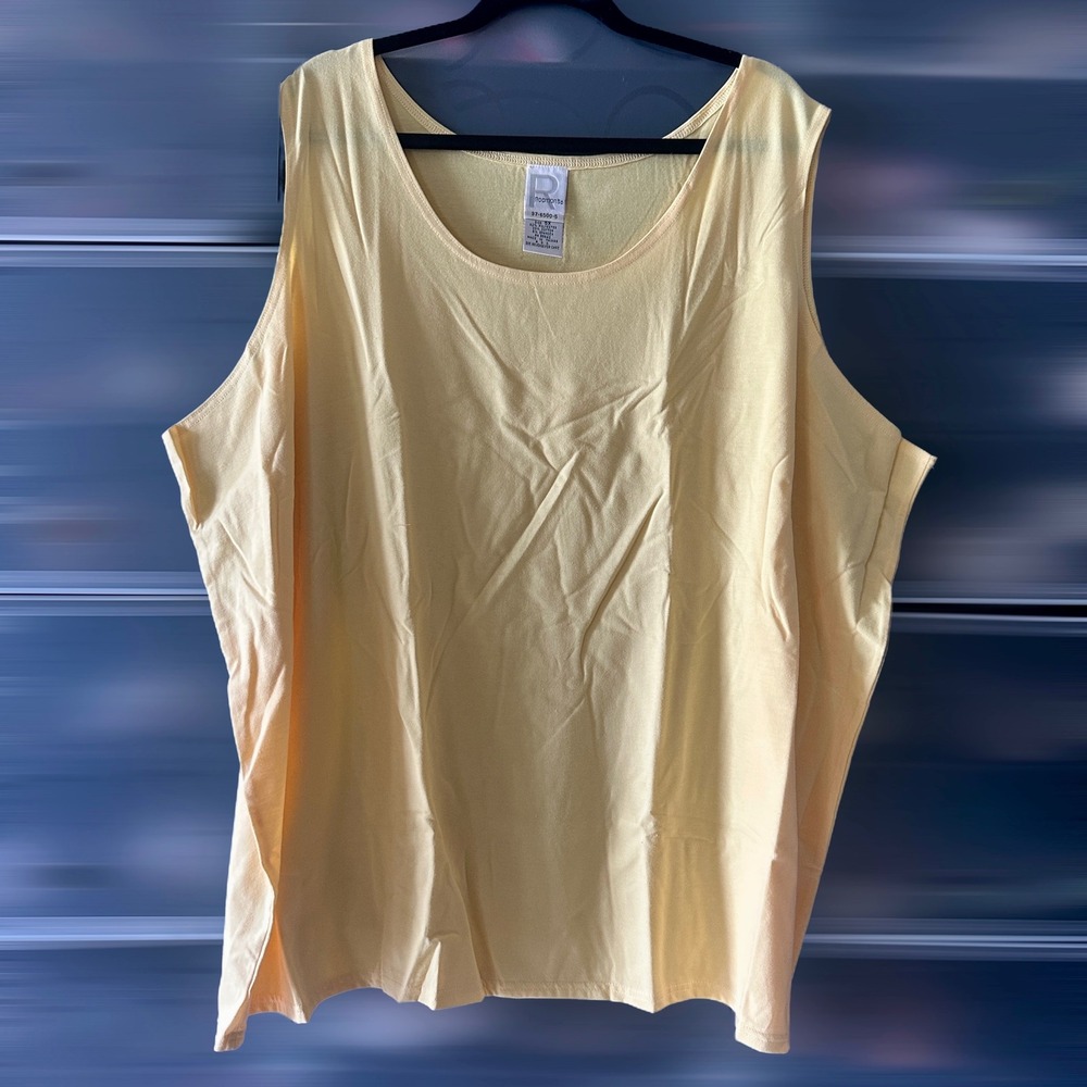Roamans Womens 5X Pale Yellow Sleeveless Scoop Neck Tank Top 37-6500-5